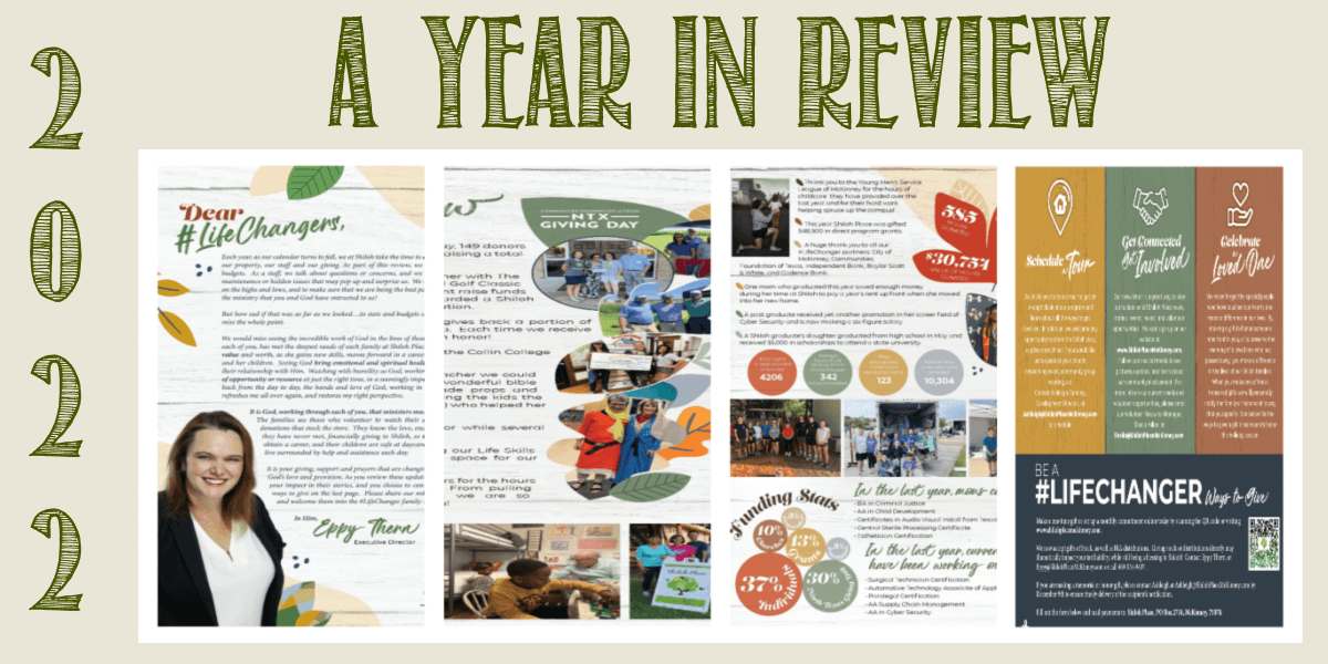 A digital flyer and banner with a year reviews